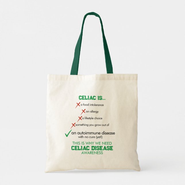 Celiac Disease Awareness Tote Bag Tygkasse (Baksida)