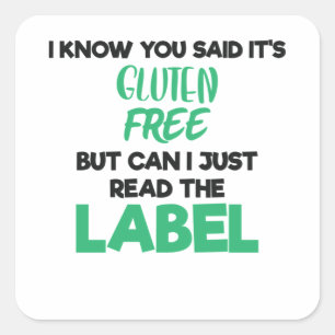 Celiac Disease Gluten Free läste etiketten Gluten Fyrkantigt Klistermärke