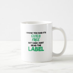 Celiac Disease Gluten Free läste etiketten Gluten  Kaffemugg