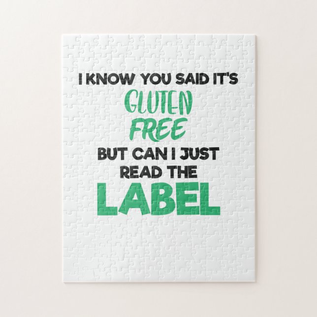 Celiac Disease Gluten Free läste etiketten Gluten  Pussel (Vertikal)