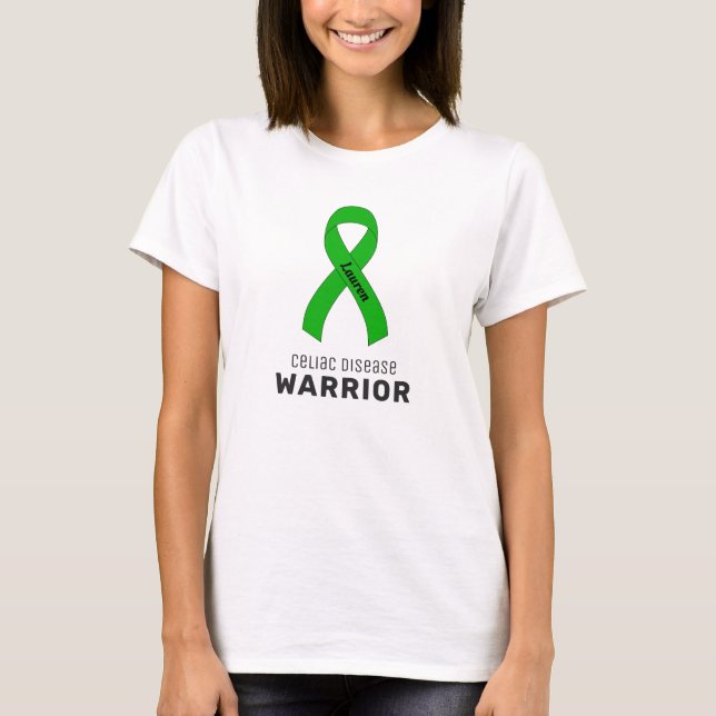 Celiac Disease Ribbon White T- Shirt T (Framsida)