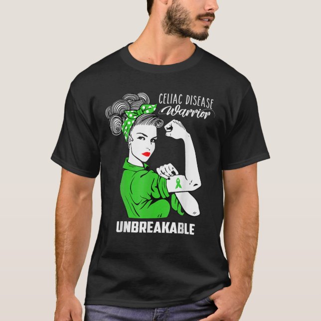 Celiac Disease Warrior Obrytable Awareness Gift T Shirt (Framsida)