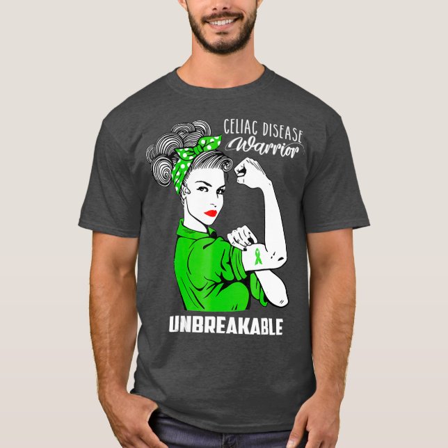 Celiac Disease Warrior Obrytable Awareness T Shirt (Framsida)