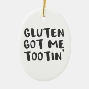 Celiac medvetenhetGluten fick mig Tootin Julgransprydnad Keramik