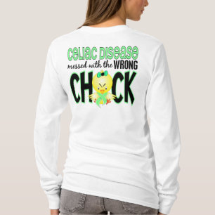 Celiac sjukdom röra med den fla chicken t-shirt