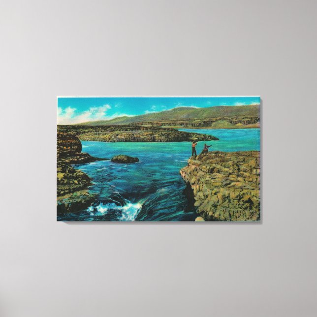 Celilo Falls på Columbia River Canvastryck (Framsida)