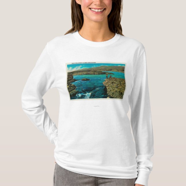 Celilo nedgångar på Columbiaet River Tee Shirt (Framsida)