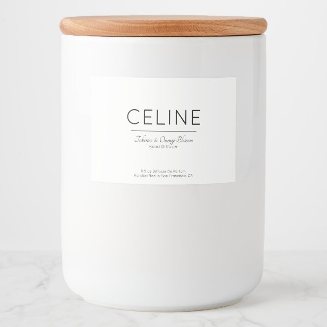 Celine Candle Reed Sticker Diffuser Label Sticker Mat Etiketter (Framsida)