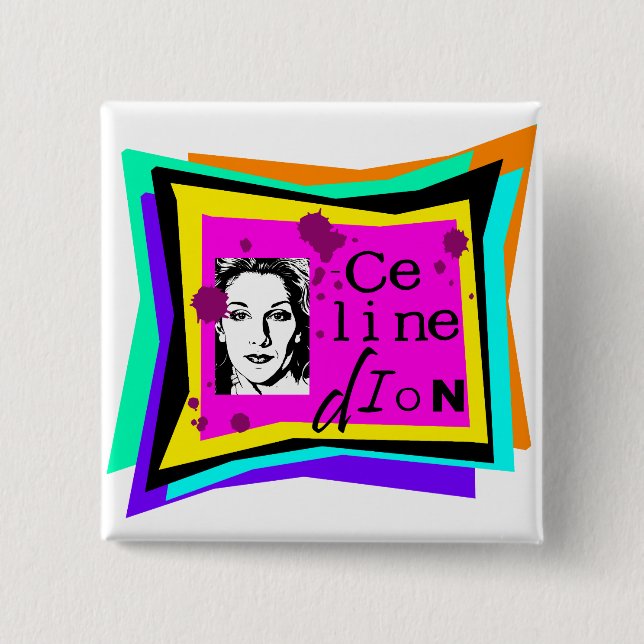 Celine Dion - popkonst Knapp (Framsida)