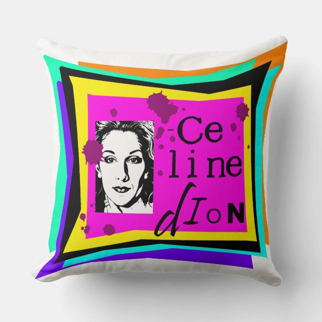 Celine Dion - popkonst Kudde (Framsida)
