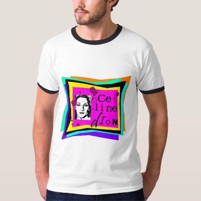 Celine Dion - popkonst T Shirt (Framsida)