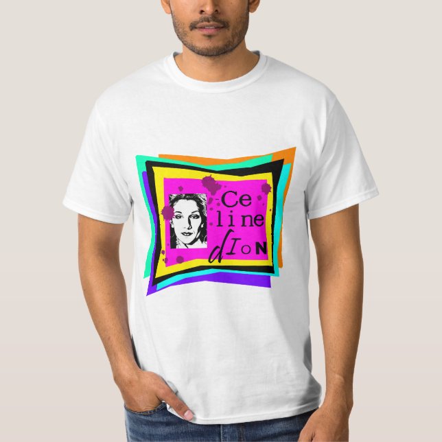 Celine Dion - popkonst T Shirt (Framsida)