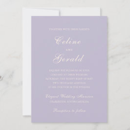 Celine Lilac Elegant bröllop Inbjudningar