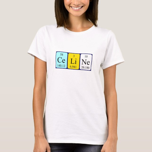 Celine Periodiska skjortan bord namn T Shirt (Framsida)