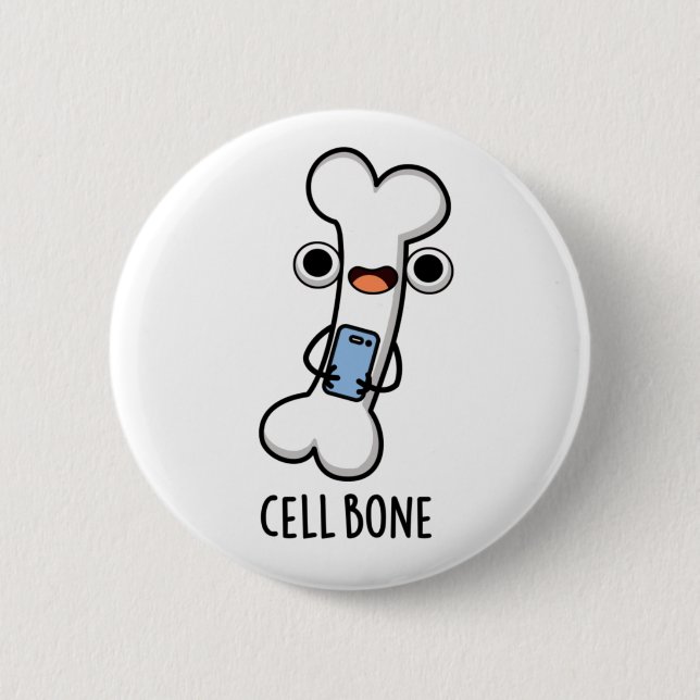 Cell Bone Funny Cell Mobil Pun Knapp (Framsida)