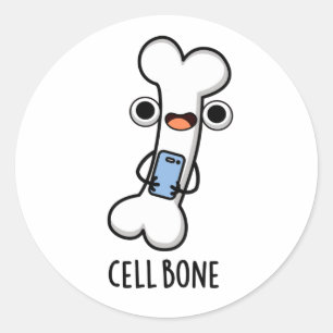 Cell Bone Funny Cell Mobil Pun Runt Klistermärke