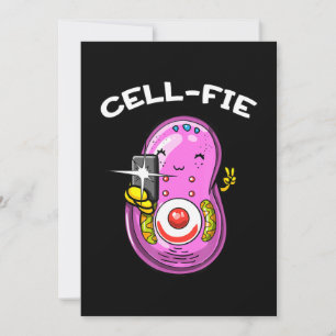 Cell-Fie Biology Science Teacher Student Funny Jok Julkort