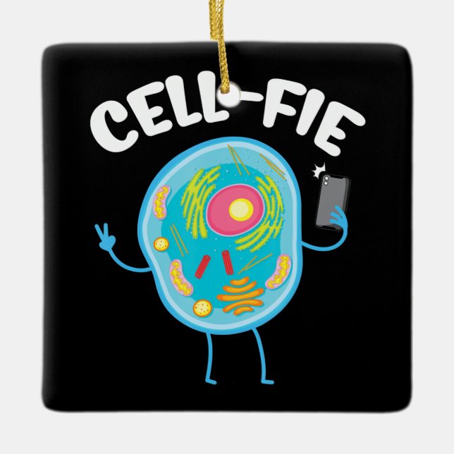 Cell-Fie Cell Fie Science Biology Teacher Student. Julgransprydnad Keramik (Framsida)