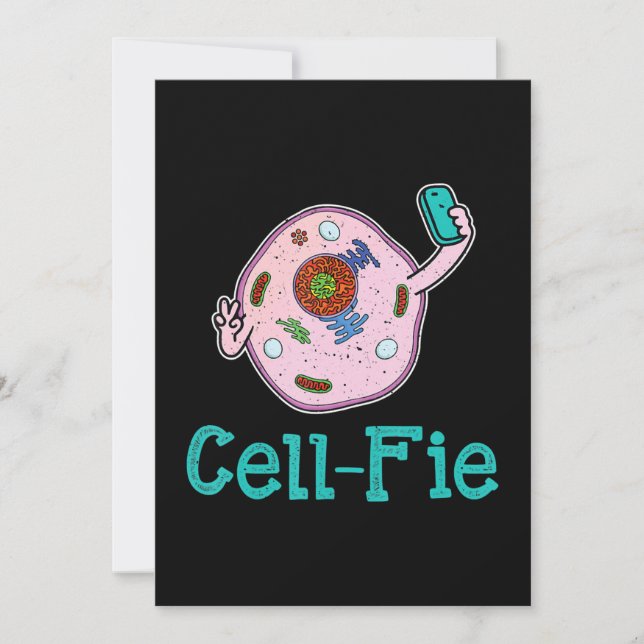Cell-Fie Funny Biology Science Teacher Pun Gift Julkort (Framsida)