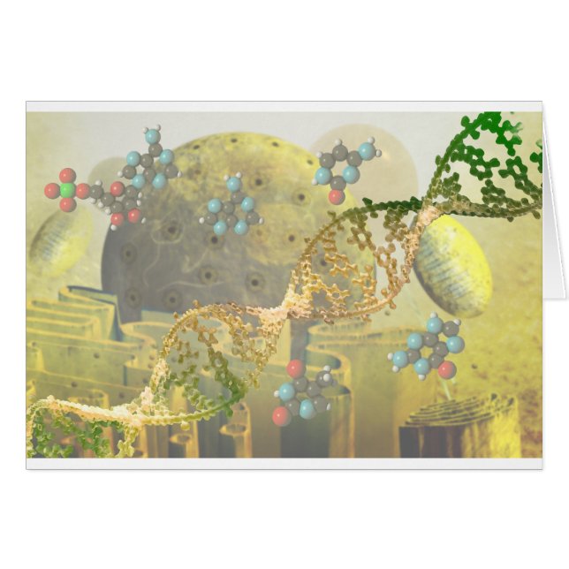 Cell med DNA Hälsningskort (Framsidan Horizontal)