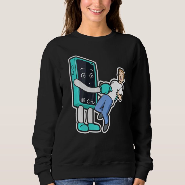 Cell Mobil Addict Clothes Smartphone Addiction Rev T Shirt (Framsida)