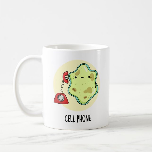 Cell Mobil Funny Biology Science Pun Kaffemugg (Vänster)