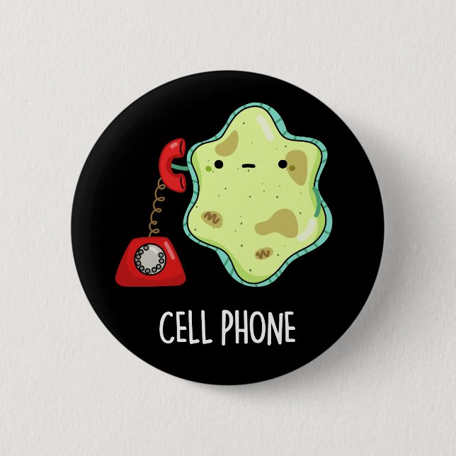 Cell Mobil Funny Biology Science Pun Mörk BG Knapp (Framsida)
