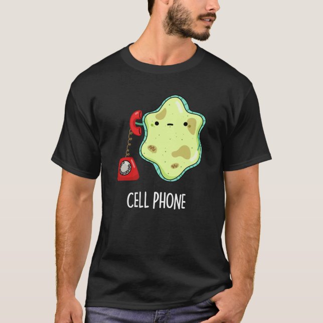 Cell Mobil Funny Biology Science Pun Mörk BG T Shirt (Framsida)