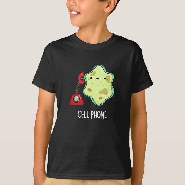 Cell Mobil Funny Biology Science Pun Mörk BG T Shirt (Framsida)