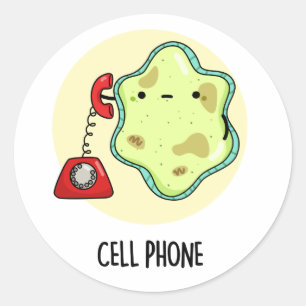 Cell Mobil Funny Biology Science Pun Runt Klistermärke