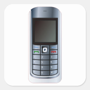 Cell Mobil Fyrkantigt Klistermärke