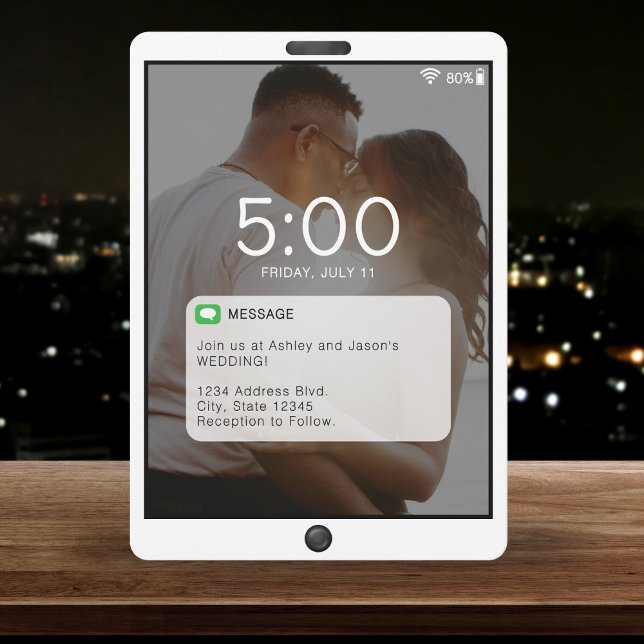 Cell Mobil Lock Skärm Bröllop Inbjudningar (Cell Phone Lock Screen Wedding Invitation
)