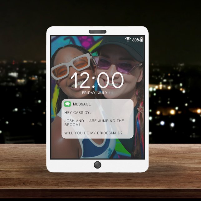Cell Mobil Lock Skärm Photo Bridesmaid Frieri (Cell Phone Lock Screen Photo Bridesmaid Proposal
)