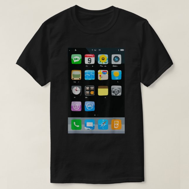 Cell Mobil Smartphone Mobile App Halloween-konfigu T Shirt (Design framsida)