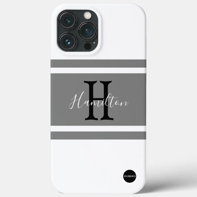 Cell Phone Case - HAMbyWG - White and Grått (Baksida)