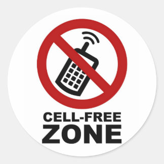 Cell Phone Free Zone Runt Klistermärke