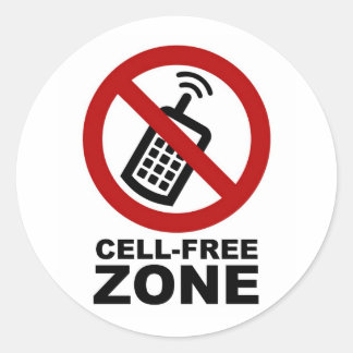 Cell Phone Free Zone Runt Klistermärke