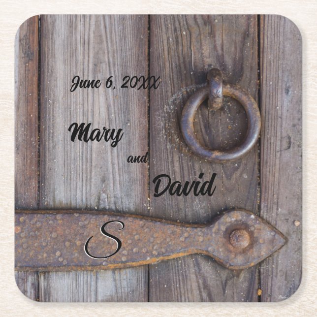 Cellar Door Handle Bröllop Pappra Underlägg Papper Kvadrat (Framsidan)