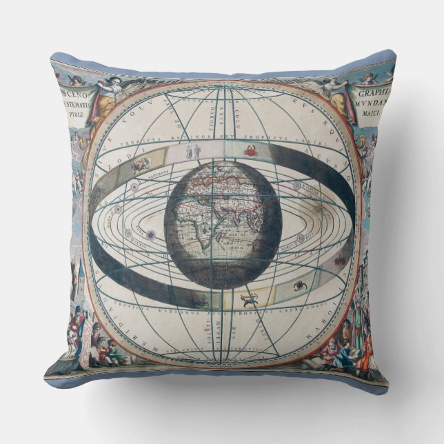Cellarius Ptolemaic System Vintage Karta Kudde (Framsida)