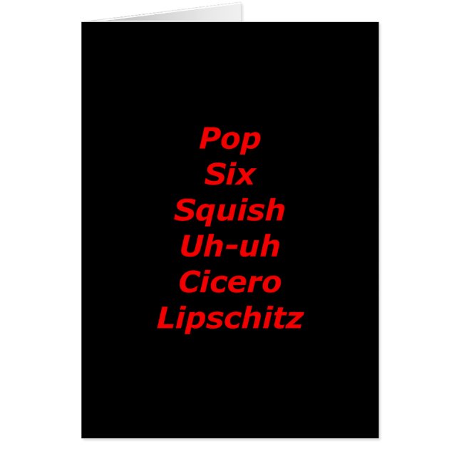 Cellblock Tango Hälsningskort (Framsidan)