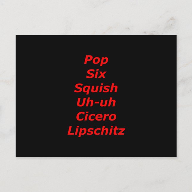 Cellblock Tango Vykort (Framsida)