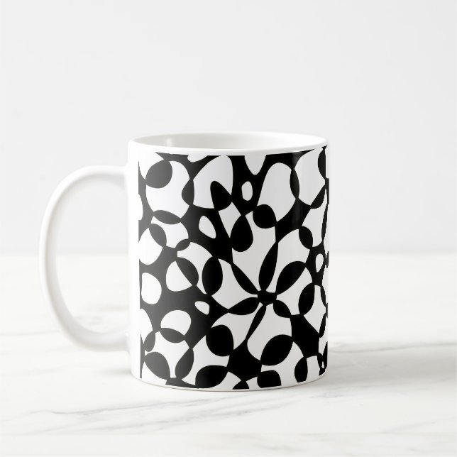 Celler Abstraction Black White Kaffemugg (Vänster)