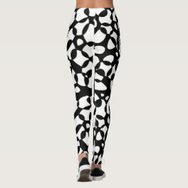 Celler Abstraction Black White Leggings