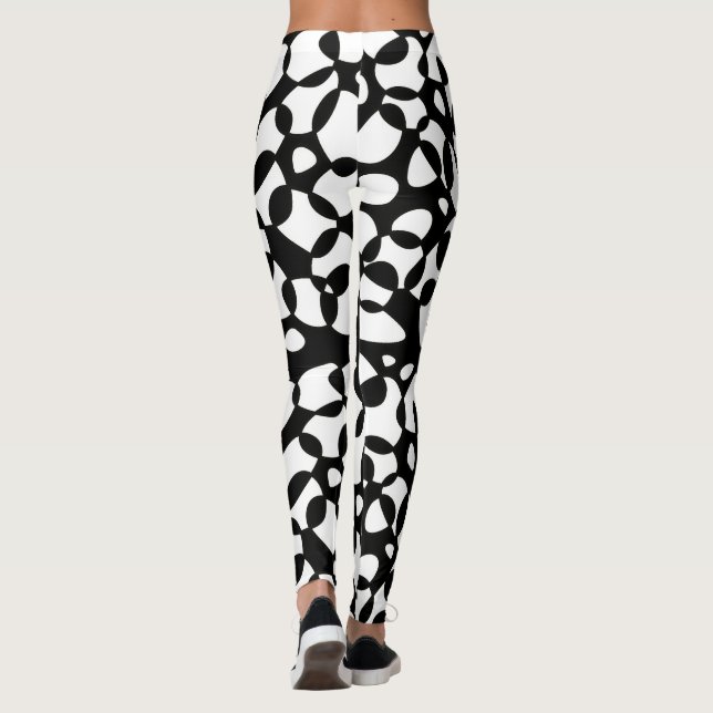 Celler Abstraction Black White Leggings (Baksida)