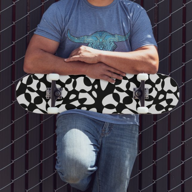 Celler Abstraction Black White Mini Skateboard Bräda 18,5 Cm (Utomhus 3)