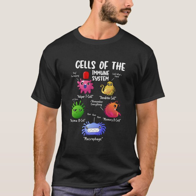 Celler i immunsystemets biologi Celler Vetenskap T Shirt (Framsida)