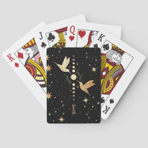 Cellestial Black Guld Hummingbird Måne Phases Namn Casinokort
