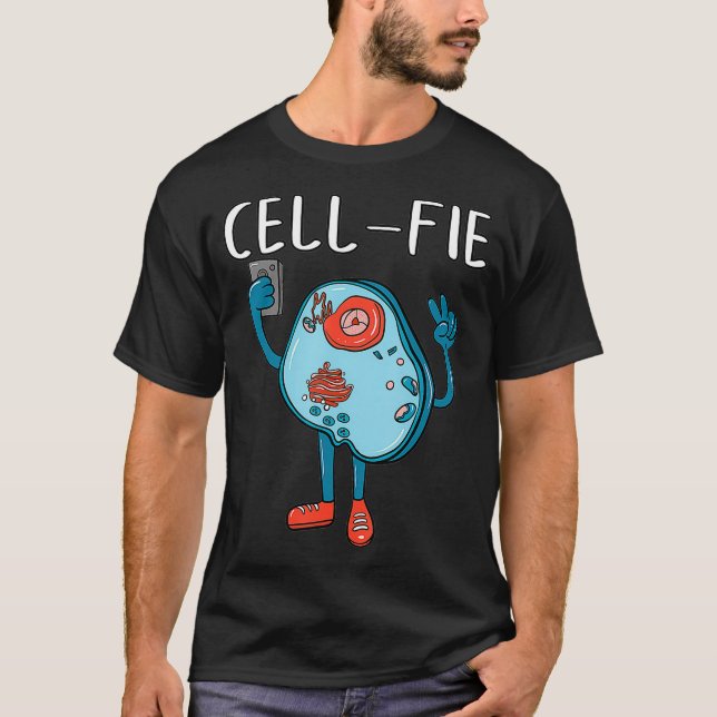 Cellfie Biology Science Biologist Teacher Selfie T Shirt (Framsida)