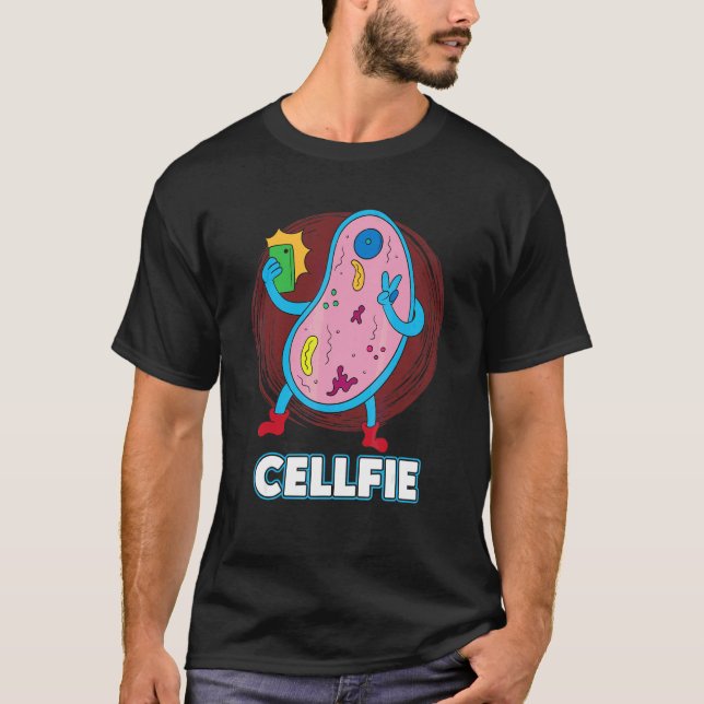 Cellfie Cell Selfie Bakterier Biolog T Shirt (Framsida)