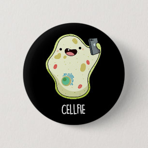 Cellfie Funny Biology Selfie Pun Mörk BG Knapp